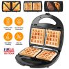 3 in 1 Electric Sandwich Maker with Removable Non-Stick Plates, Cool Touch Handle