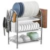 3-Tier Dish Drainer w/ 3 Drain Trays