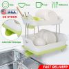 2-Tier Dish & Cutlery Drying Organizer Rack