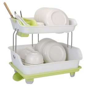 2-Tier Dish & Cutlery Drying Organizer Rack