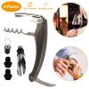 5 Pcs Wine Accessories Kit w/ Corkscrew
