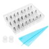 iMounTEK 24Pcs Stainless Steel Decorating Kit - Icing Tips, Pastry Bags, Disposable Couplers & Storage Case