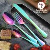 4-Piece Stainless Steel Flatware Set w/ Dinner Knife, Fork, Soup Spoon and Tea Spoon
