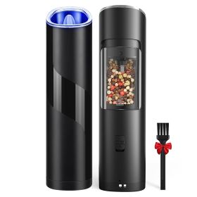 Electric Salt and Pepper Grinder - Battery Powered, LED Indicator, Adjustable Coarseness, One Hand Easy Operation