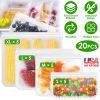 20 Pcs Reusable Food Storage Bags - BPA Free, Freezer Safe