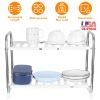 2 Tier Under Sink Organizer Retractable Kitchenware Rack- 55LBS Max Load