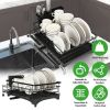 Extra Large Retractable Dish Drying Rack with Drainboard