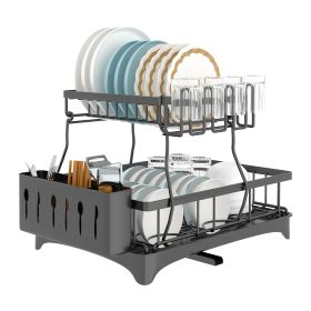 2-Tier Dish Drying Rack with Drainboard