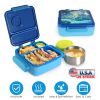 2 Compartment Kids Food Container with Insulated Storage Bag, Spoon, Fork & Case