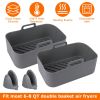 2 Reusable Air Fryer Silicone Liners with 1 Pair of Mittens for 6-8 Quart Oven Air Fryer