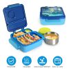2 Compartment Kids Food Container with Insulated Storage Bag, Spoon, Fork & Case