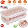 2Pcs Plastic 18 Egg Holder Stackable Storage Box for Refrigerator