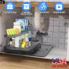 2-Tier Pull Out Under Sink Organizer With Sliding Drawer, Tray is L-Shaped