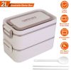 3 Stackable Bento Food Box with Chopsticks  & Spoon