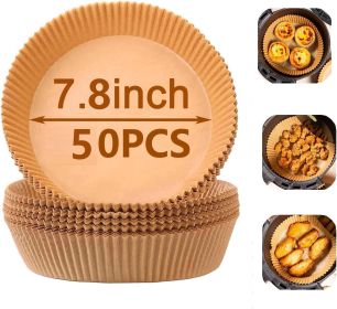 50PCS Disposable Air Fryer Liner- Round, 7.8 Inch