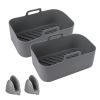 2 Reusable Air Fryer Silicone Liners with 1 Pair of Mittens for 6-8 Quart Oven Air Fryer