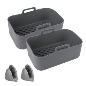 2 Reusable Air Fryer Silicone Liners with 1 Pair of Mittens for 6-8 Quart Oven Air Fryer