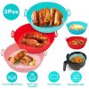 3Pcs Reusable Foldable Air Fryer Silicone Liners