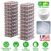 20 Sets of 12 Count Disposable Clear Stackable Cupcake Containers with 240 Liners High Dome Lid