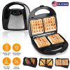 3 in 1 Electric Sandwich Maker with Removable Non-Stick Plates, Cool Touch Handle