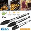 3Pcs Stainless Steel Kitchen Locking Tongs with Silicone Tips