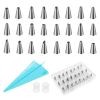 iMounTEK 24Pcs Stainless Steel Decorating Kit - Icing Tips, Pastry Bags, Disposable Couplers & Storage Case