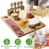 Bamboo Charcuterie Cheese Platter with Cutlery Set