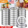 24 Pcs Regular Mouth Canning Jar Metal Rings Split-Type Jar Bands Replacement - Fits Ball Kerr Mason Jars