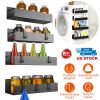 4Pcs Spice Rack Strong Magnetic Storage with 8 Removable Hooks