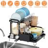 2-Tier Dish Drying Rack for Kitchen with Drainboard