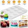 2 Pack - 12 Cups Nonstick Silicone Muffin Pans