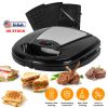 3 in 1 Electric Sandwich Maker with Removable Non-Stick Plates, Cool Touch Handle