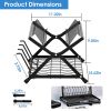 2 Tier Dish Drying Rack with Cup Holder, Foldable