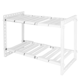 2-Tier Under Sink Retractable Kitchenware Space Saving Storage Shelf - 22LBS Max Load