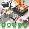 Extra Large Retractable Dish Drying Rack with Drainboard