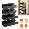 4Pcs Spice Rack Strong Magnetic Storage with 8 Removable Hooks