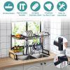 2-Tier Stainless Steel Large Over the Sink Dish Drying Rack Drainer & Organizer