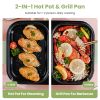 2-in-1 Non-Stick Hot Pot and Griddle with Glass Lid, Portable, Fast Heating for 1-2