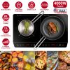 4000W Portable Dual Burner Induction Hot Plate with 9 Power & 9 Temperatures, 0-3 Hour Timer