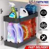 2-Tier Under Sink Shelf Organizer w/ 4 Hooks