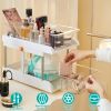 2-Tier Height Adjustable Cabinet Pantry Organizer With Flexible Wheels & Movable Dividers