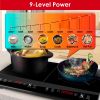 4000W Portable Dual Burner Induction Hot Plate with 9 Power & 9 Temperatures, 0-3 Hour Timer