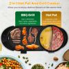 2 in 1 Electric & Smokeless Non-Stick Hot Pot with BBQ Grill Cooker