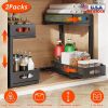 2Pcs Under Sink Organizer 2 Tier Sliding Cabinet Mesh Baskets with Adjustable Height