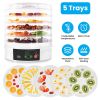 5 Layer Electric Clear Food Dehydrator with Adjustable Thermostat Timer