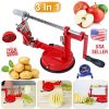 3-in-1 Manual Apple Peeler and Corer w/ Zinc Alloy Suction Base