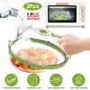 2Pcs Transparent Microwave Covers for Food Splatter Guard with Handle, Adjustable Steam Vents