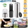 Electric  Stainless Steel Salt and Pepper Grinder with Light Adjustable Coarseness - Battery Operated, Easy Refill