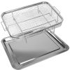 2Pcs Stainless Steel Air Fryer Basket Tray 15.35x11.61in