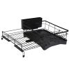 Extra Large Retractable Dish Drying Rack with Drainboard